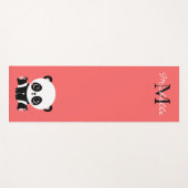 Monogram Cute Sitting Panda Personeelszalm Yogamat (Voorkant (horizontaal))