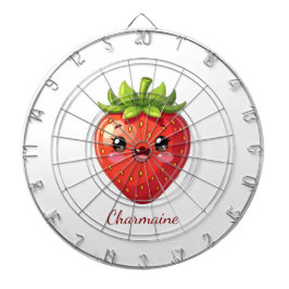 Monogram cute strawberry kawaii dartbord