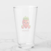 Monogram cute strawberry kawaii glas (Achterkant)