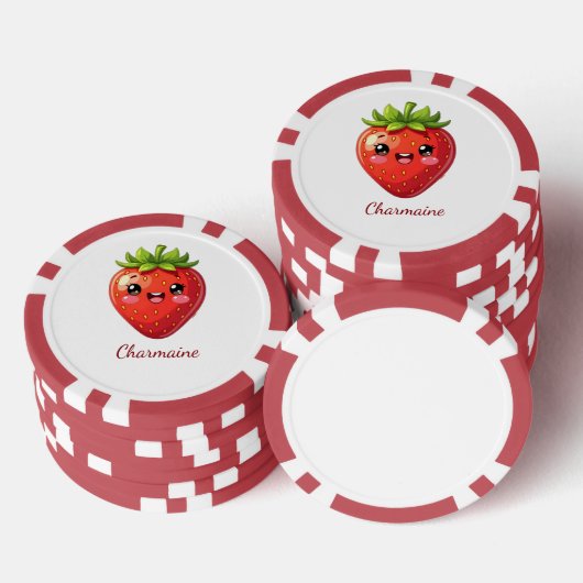 Monogram cute strawberry kawaii poker chips (Opstapeling)