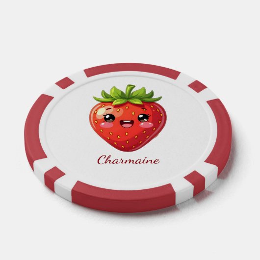 Monogram cute strawberry kawaii poker chips (Enkel)
