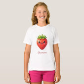 Monogram cute strawberry kawaii t-shirt (Voorkant volledig)