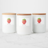 Monogram cute strawberry kawaii voedselcontainer etiket (Flessen)