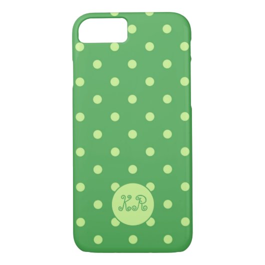 Monogram Cute & Trendy Zee Green & Limoen Polka Do Case-Mate iPhone Case (Achterkant)