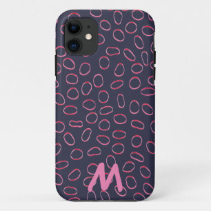 Monogram  Cute Unique Abstract Patroon iPhone 11 Hoesje