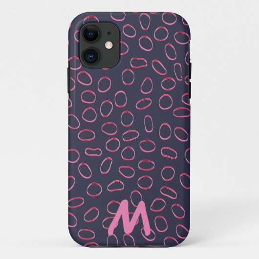 Monogram Cute Unique Abstract Patroon Case-Mate iPhone Case (Achterkant)