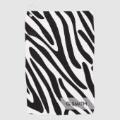 Monogram: Cute Zebra Stripes Safari Pattern. Golfhanddoek (Voorkant)