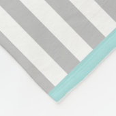 Monogram Cyaan Gray & White Striped Fleece Blanket (Hoek)