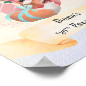 Monogram D Baby Fox Girl Pink Nursery Decor Poster (Hoek)