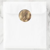 Monogram D Bronze Wedding Invitation Holiday Ronde Sticker (Tas)