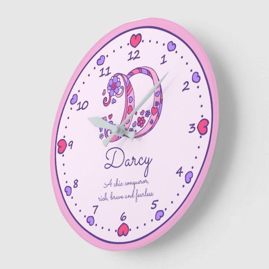 Monogram D Darcy harten naam betekent klok (Hoek)