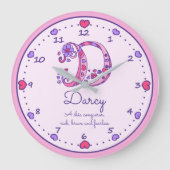Monogram D Darcy harten naam betekent klok (Voorkant)