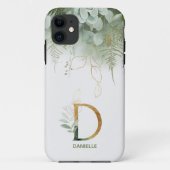 Monogram D Elegant Greenery Hoesje-Mate iPhone Cas Case-Mate iPhone Case (Achterkant)