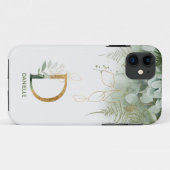 Monogram D Elegant Greenery Hoesje-Mate iPhone Cas Case-Mate iPhone Case (Achterkant (horizontaal))