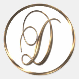 Monogram D Faux Bronze Ronde Sticker