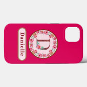  Monogram D Floral Case-Mate iPhone Case (Achterkant (horizontaal))