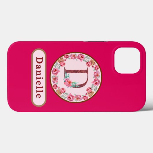  Monogram D Floral Case-Mate iPhone Case (Achterkant (horizontaal))