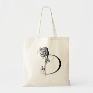 Monogram D handgeschreven met Roos Tote Bag