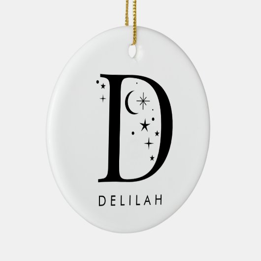 Monogram D hemelse naam Keramisch Ornament (Rechts)