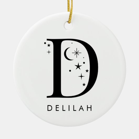 Monogram D hemelse naam Keramisch Ornament (Voorkant)