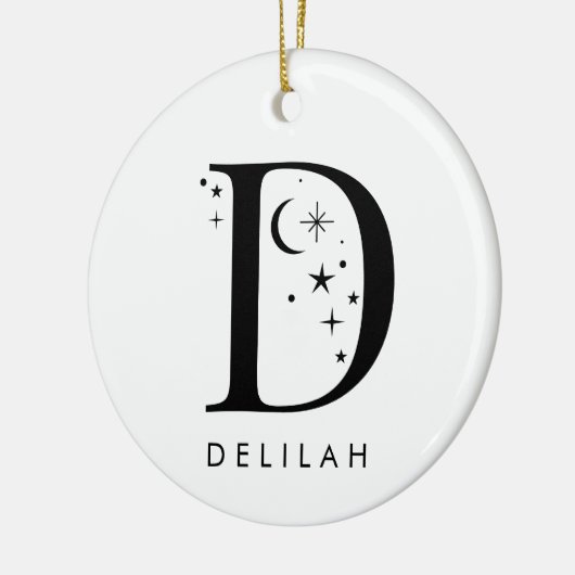 Monogram D hemelse naam Keramisch Ornament (Links)