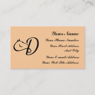 Monogram D Horse Equestrian Classic Visitekaartje