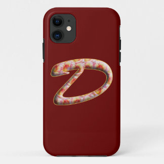 Monogram D in Rozen Patroon Iphone 5 hoesje