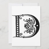 Monogram D Initiaal zwart-wit Feestdagenkaart (Voorkant)
