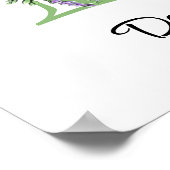 Monogram D Lavendel Eucalyptus kinderkamer poster (Hoek)