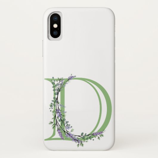 Monogram D Lavender Eucalyptus Case-Mate iPhone Case (Achterkant)