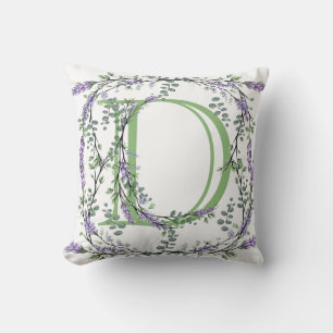 Monogram D Lavender Eucalyptus Kussen