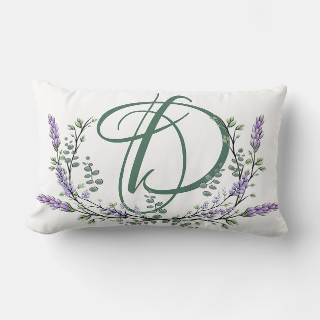 Monogram D Lavender Eucalyptus Kussen (Voorkant)