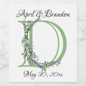 Monogram D Lavender Eucalyptus Wijn Etiket (Enkel label)