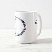 Monogram D Mok met muzieknotities (Voorkant rechts)