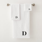 Monogram D op wit Bad Handdoek (Insitu)