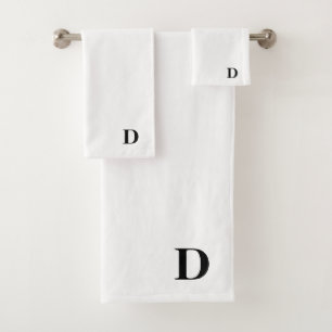 Monogram D op wit Bad Handdoek