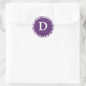 Monogram D Paarse Damask Invitation Seals Stickers (Tas)