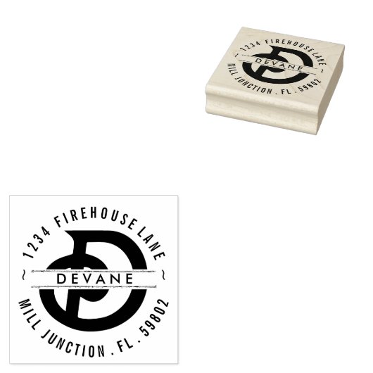 Monogram D Retouradres Stempel (Gestempeld)