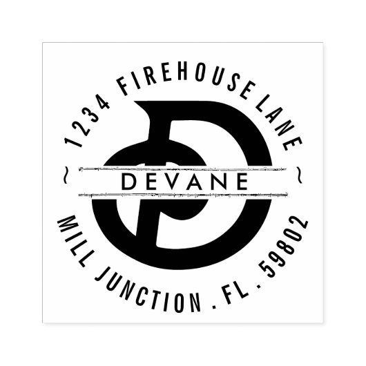 Monogram D Retouradres Stempel (Afrduk)