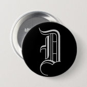 MONOGRAM "D" RONDE BUTTON 7,6 CM (Voorkant /achterkant)