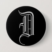 MONOGRAM "D" RONDE BUTTON 7,6 CM (Voorkant)