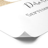 Monogram D Roze witte Floral Gold Letter Neursery Poster (Hoek)