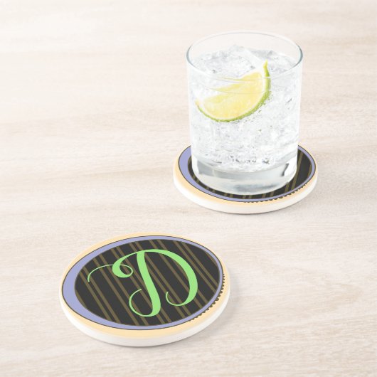 Monogram D Sandstone Onderzetter (Zijkant)