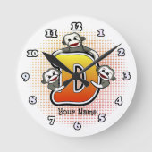 Monogram D Sock Monkey klok (Voorkant)