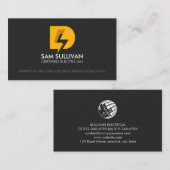 Monogram D van een elektricien Visitekaartje (Voorkant / Achterkant)