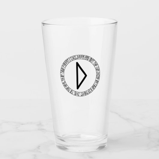 Monogram D - Viking stijl - pint glas (Voorkant)