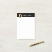Monogram D voor goud en bloemen Post-it® Notes (Op bureau)