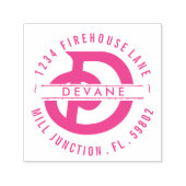 Monogram D Zelfinkkend retour adres stempel (Design)