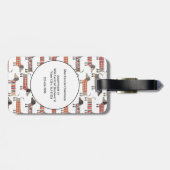 Monogram Dachshund Dog Pattern Bagagelabel (Achterkant horizontaal)