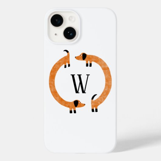 Monogram Dachshund Sause Dog Case-Mate iPhone Case (Achterkant)